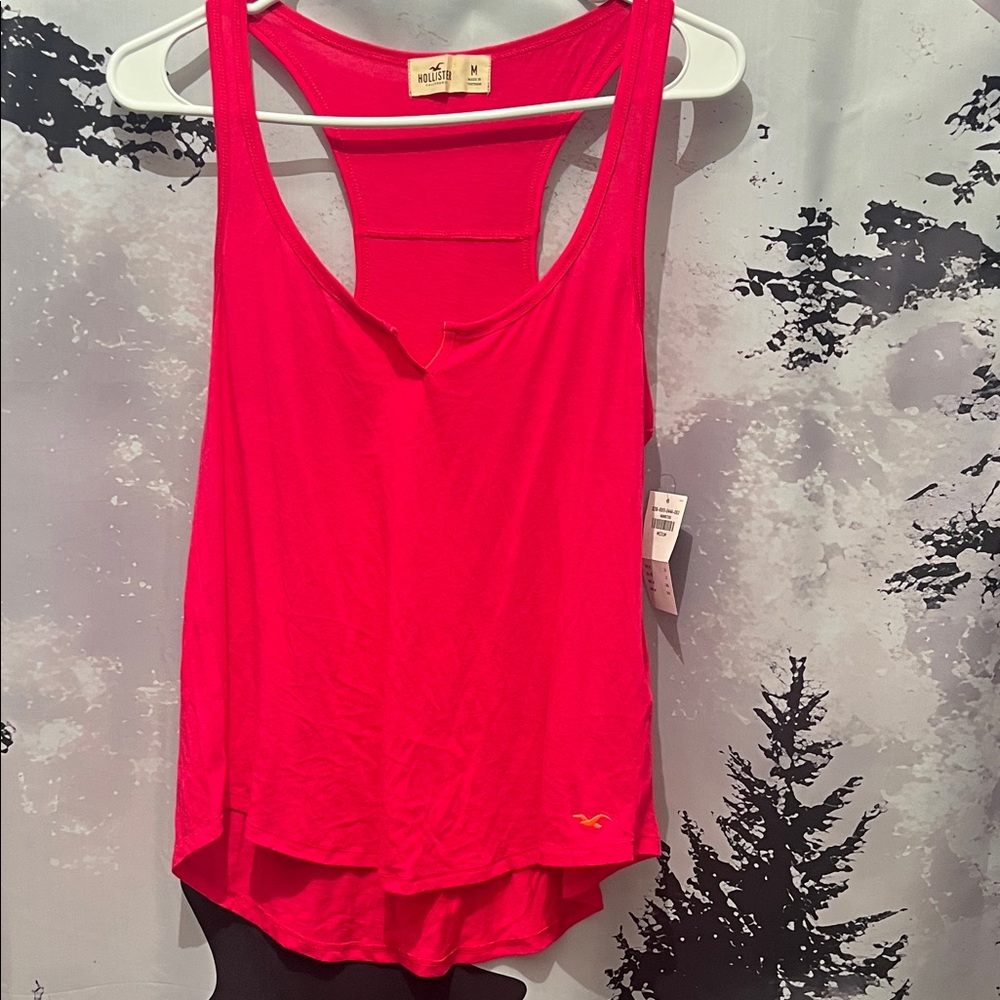 NWT Hollister Women's Vibrant Pink Racerback Tank Top
